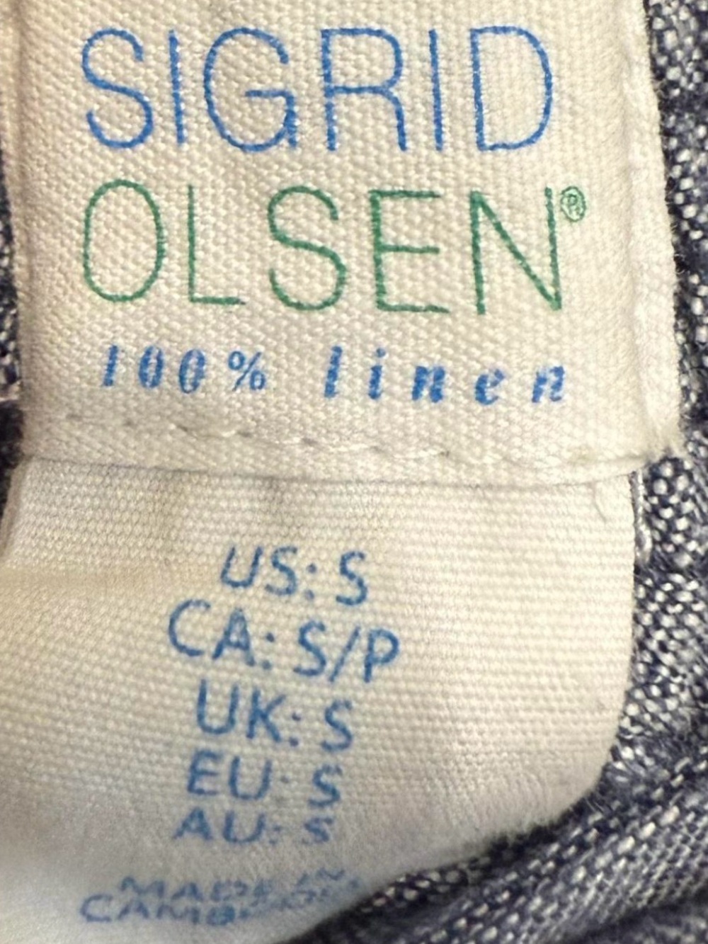 Sigrid Olsen Wide-Leg Linen-Blend Pants in Slate Blue - Picture 5 of 6
